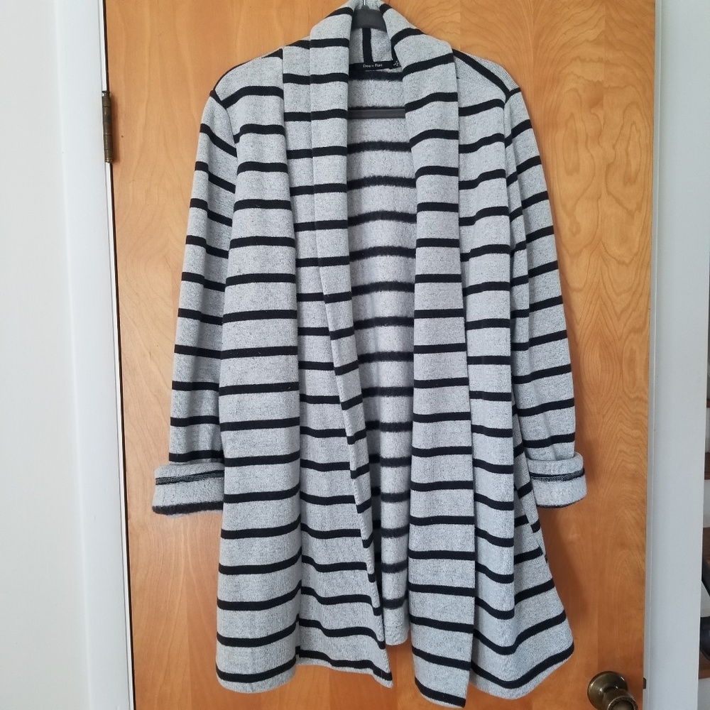 Striped sweater cardigan L